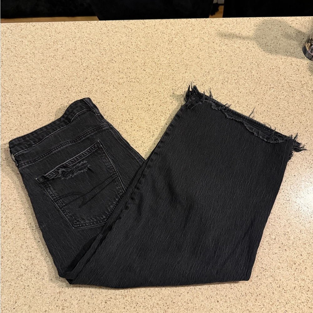 American Eagle Outfitters Black Flare Wide Leg Jeans